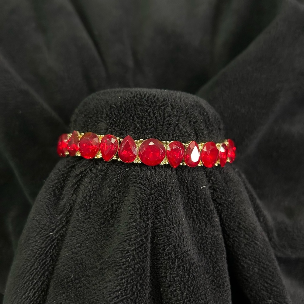 Elegant Red Gemstone Bracelet